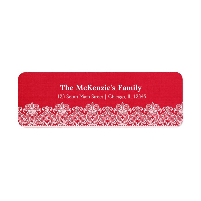 Lace (Red) Custom Return Address Label