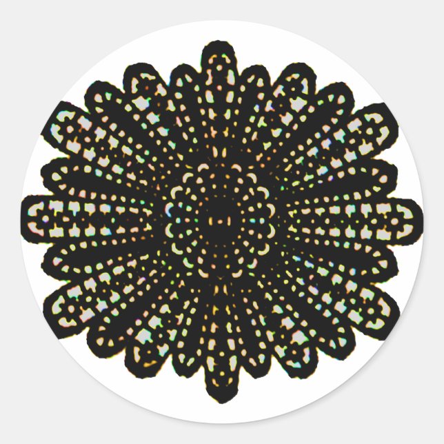 Lace Rose Colored The MUSEUM Zazzle Gifts Classic Round Sticker (Front)