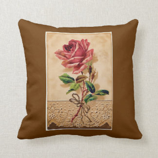 Lace Rose Throw Pillow