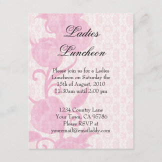 Lace Roses Ladies Luncheon Party Invitation