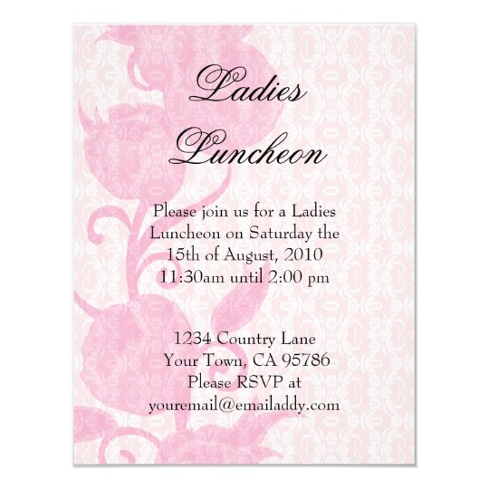 lace roses ladies luncheon party invitation zazzle com