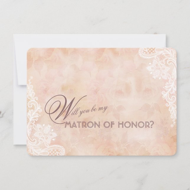 Lace Roses Old Paper Wedding Matron of Honor (Front)