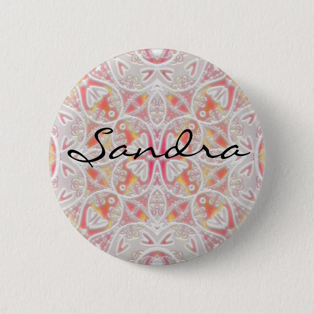 lace, Sandra Pinback Button (Front)