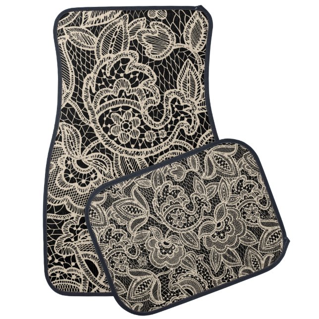 Lace seamless pattern car floor mat (Set)