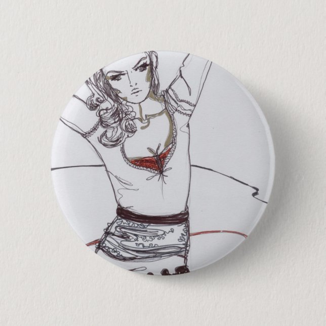 lace skirt fashion illustration button (Front)