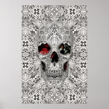 Lace Skull 2 Poster by ikiiki at Zazzle