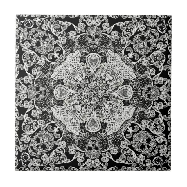 Lace Skull pattern. Tile (Front)
