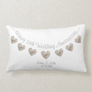 Lace style wedding anniversary bunting cushion