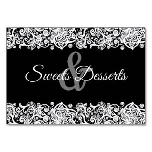 Lace Sweets & Desserts Wedding Table Sign Table Number