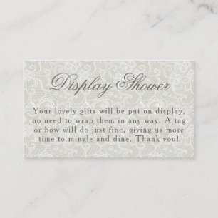 Lace Theme Ivory Display Shower Bridal Shower Enclosure Card
