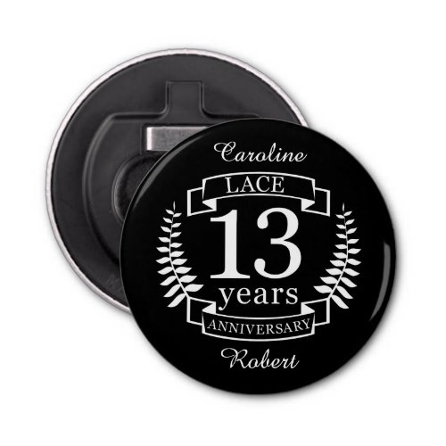 Lace Traditional wedding anniversary 13 years Bottle Opener