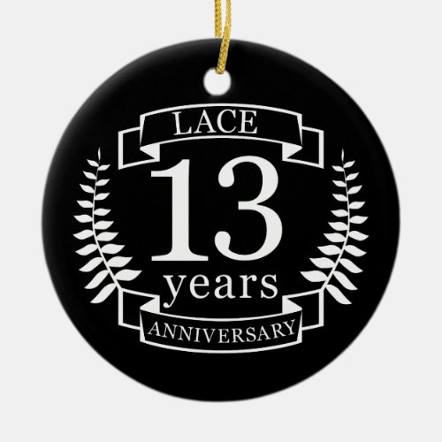 Lace Traditional wedding anniversary 13 years Ceramic Ornament