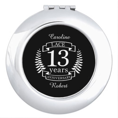 Lace Traditional wedding anniversary 13 years Compact Mirror