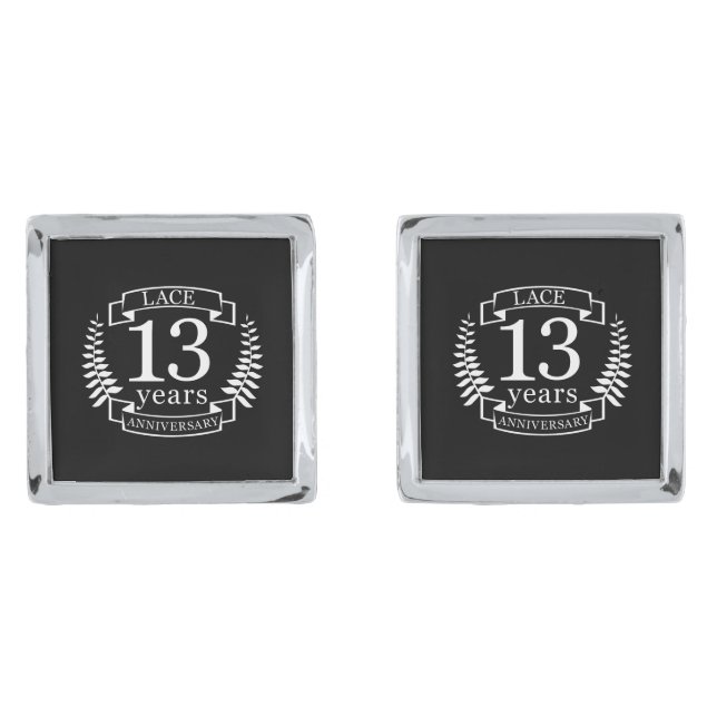Lace Traditional wedding anniversary 13 years Cufflinks (Front)