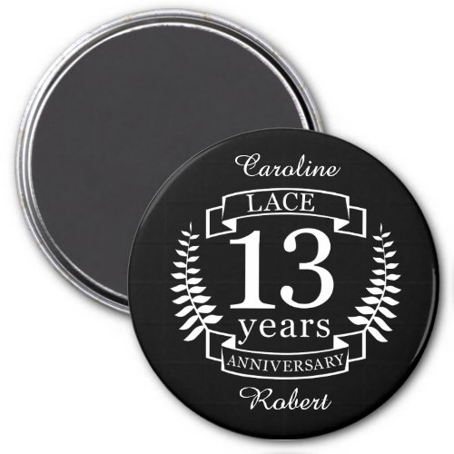 Lace Traditional wedding anniversary 13 years Magnet