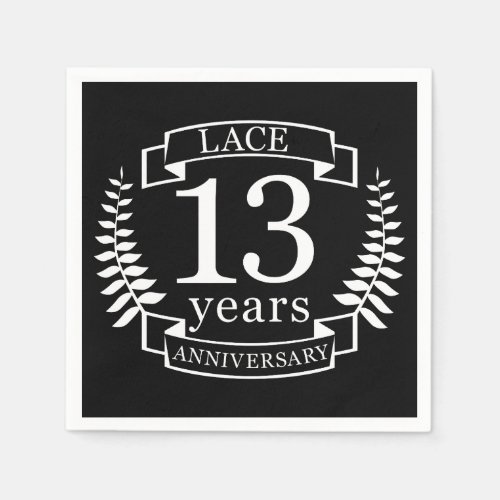 Lace Traditional wedding anniversary 13 years Napkins