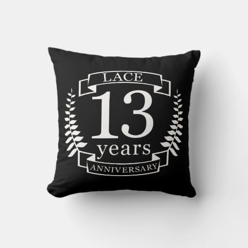 Lace Traditional wedding anniversary 13 years Throw Pillow