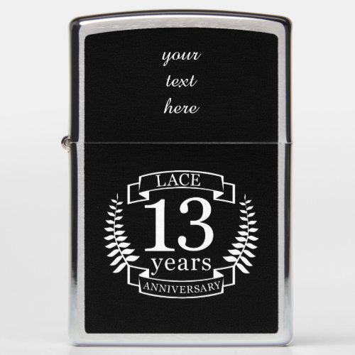 Lace Traditional wedding anniversary 13 years Zippo Lighter