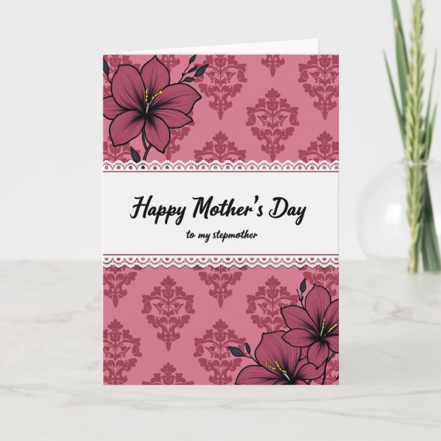 Lace Trim Mothers Day Message Card (Front)