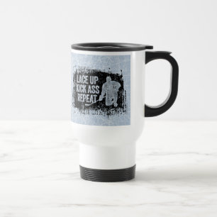 Lace Up. Repeat. (hockey) Travel Mug