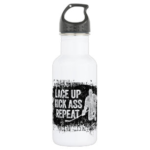 Lace Up. Repeat. (hockey) Water Bottle