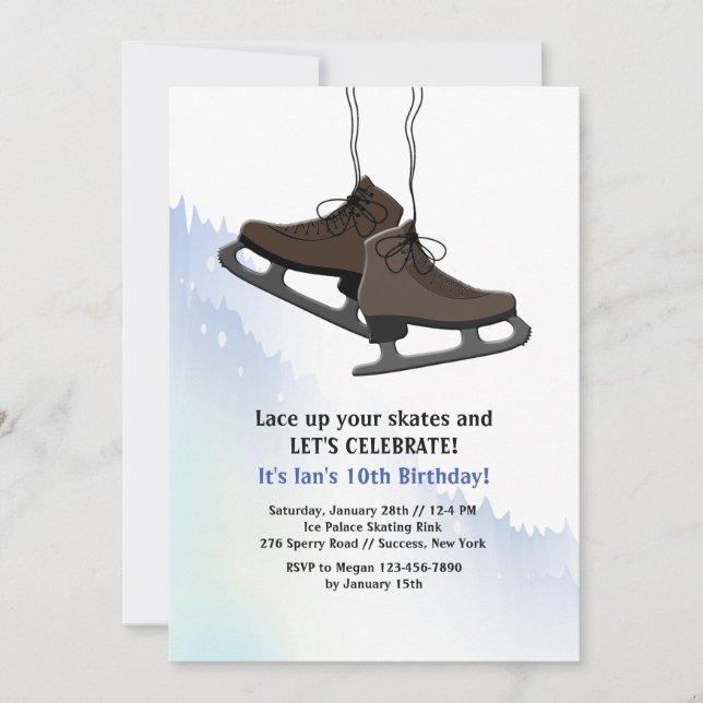 Lace Up Your Skates Invitation (Front)