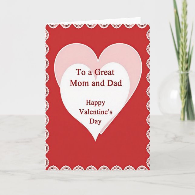 Lace Valentine Mom And Dad Card (Front)
