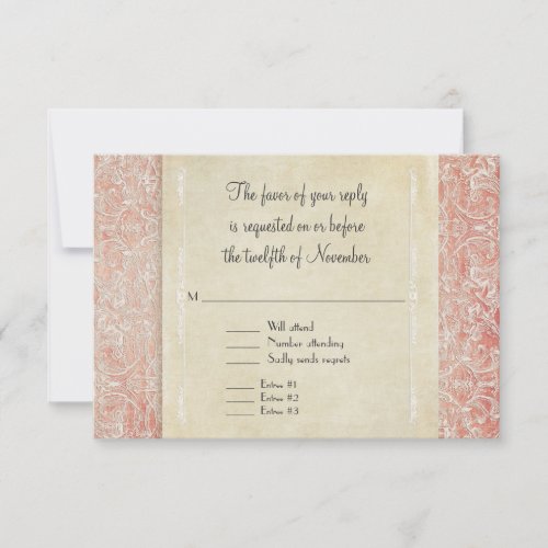 Lace Vintage French Regency Formal Wedding RSVP