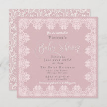 Lace Vintage Shabby Chic Pink Baby Shower