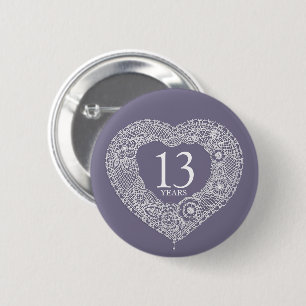 Lace wedding anniversary 13 years button