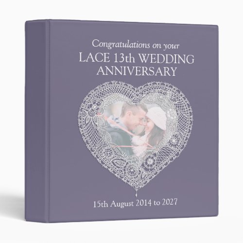 Lace wedding anniversary 13th photo folder