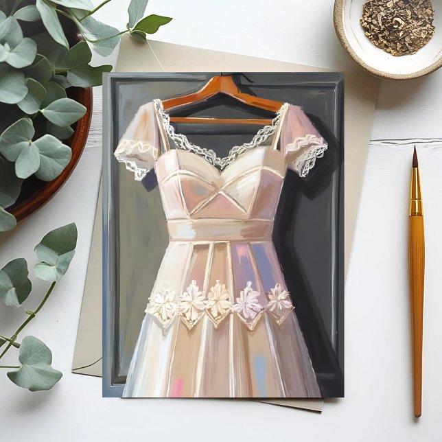 Lace Wedding Dress | Bridal Gown Watercolor Postcard (Creator Uploaded)