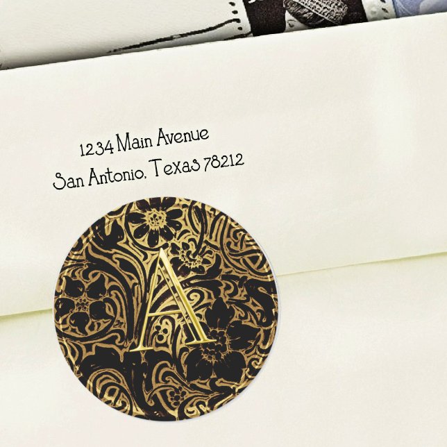 Lace Wedding Envelope Seal Gold Monogram (Creator Uploaded)