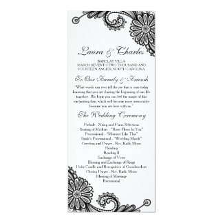 Lace Wedding Program - Tea Length Wedding Program