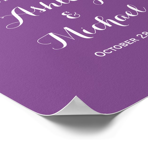 Lace Wedding Reception Sign | Trendy Violet Purple