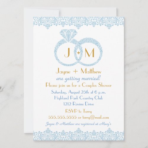 Lace Wedding Rings Invitation