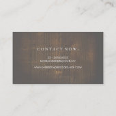 Lace Wood and Gold Confetti Rustic Country Business Card (Back)