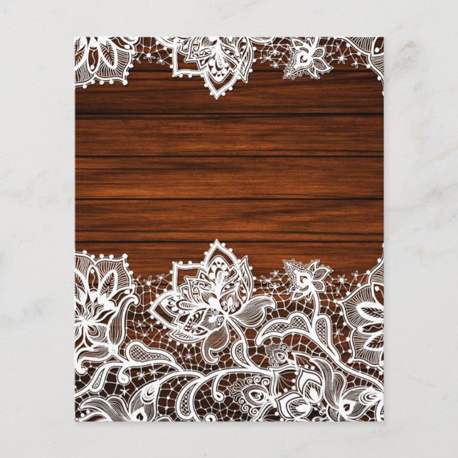 Lace & Wood Grain Rustic Scrapbook Paper (Front)