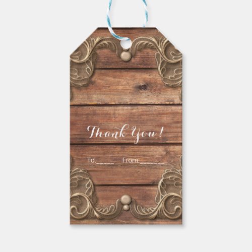 Lace Wood Rustic Vintage Western Elegant Wedding Gift Tags