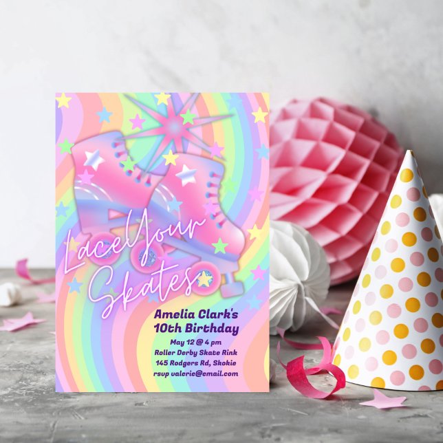 Lace Your Skates Birthday Party Invitation (Creator Uploaded)