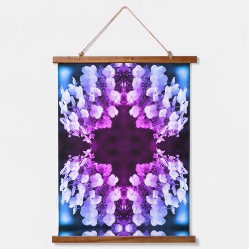 Lacecap Hydrangea Black White Tinted Abstract      Hanging Tapestry