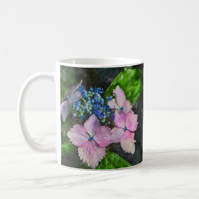 Lacecap Hydrangea Coffee Mug (Left)