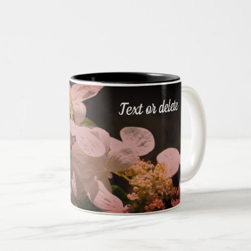 Lacecap Hydrangea Flower Personalized Two_Tone Coffee Mug