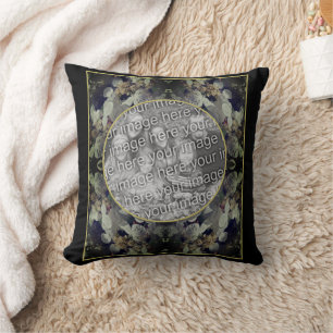 Lacecap Hydrangea Frame Create Your Own Photo Throw Pillow