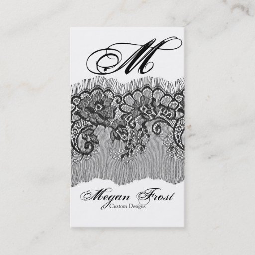 Customizable laced customize your monogram business card templates