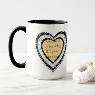 Laced Heart Photo Frame  Mug