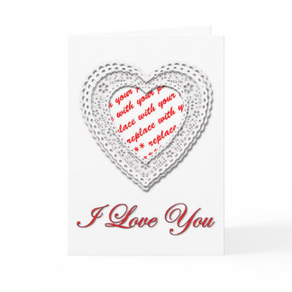 Laced Heart Photo Frame Valentine Holiday Card