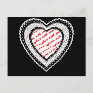Laced Heart Shaped Photo Frame Postcard