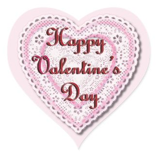 Laced Heart Valentine's Day Heart Sticker