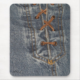 Laced Up Denim Mousepad